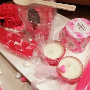 Valentine's Day Pink Heart Bath Set